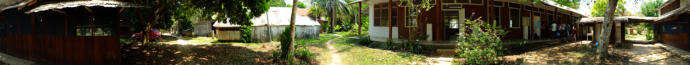 To the right is the post-office, then the dining-hall, center is looking towards the lake.